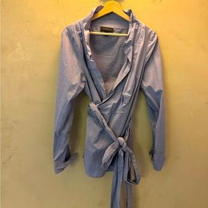 Lane Bryant Ruffle Collar Wrap Blouse